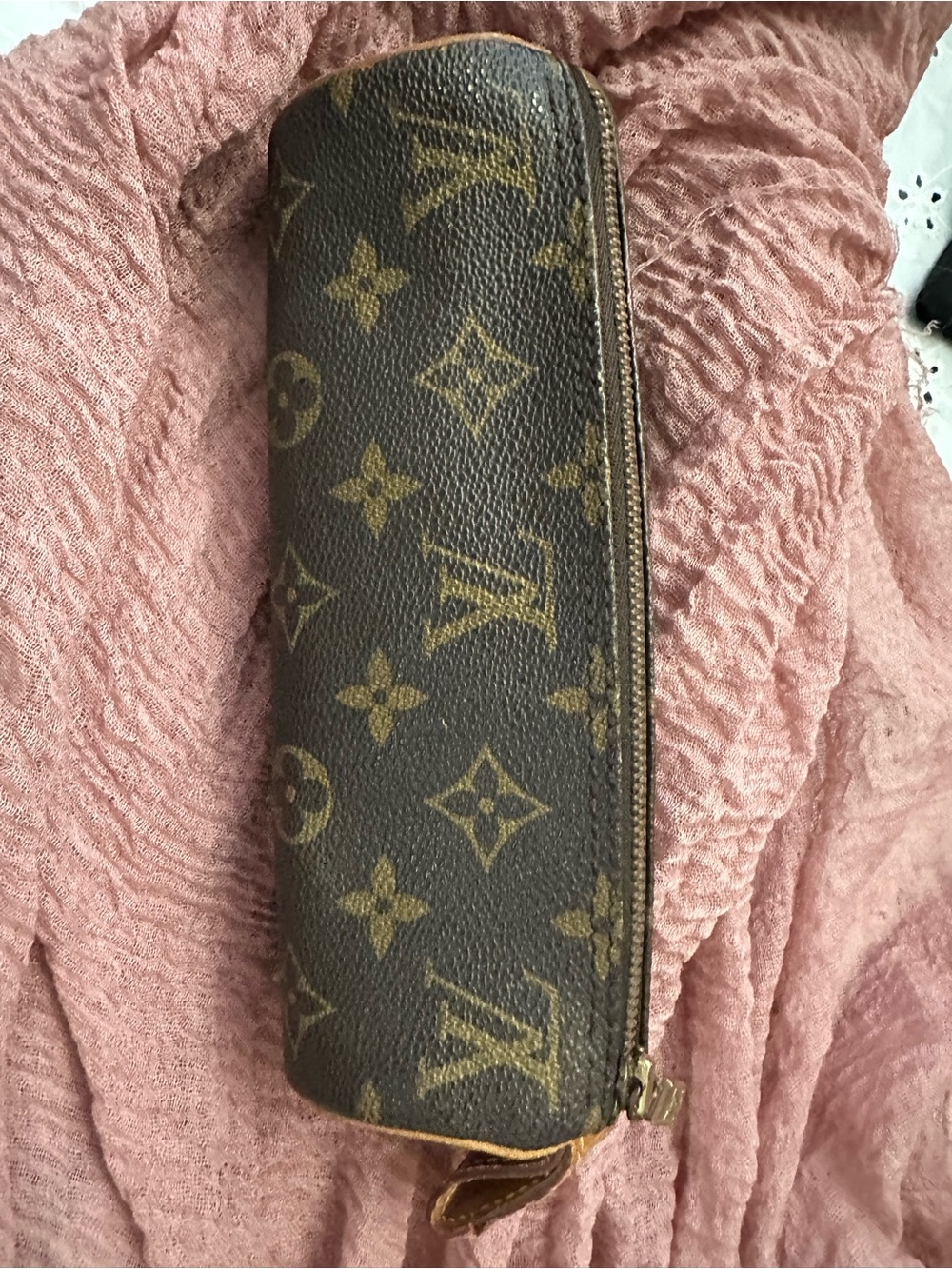 Louis Vuitton Monogram Canvas Brown & Gold Zip Cosmetic/pencil Pouch